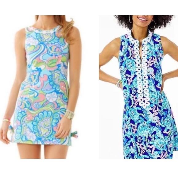 2 for 1! Lilly Pulitzer "Underwater" Lot! Dresses, Size 4, NWOT - Picture 1 of 5